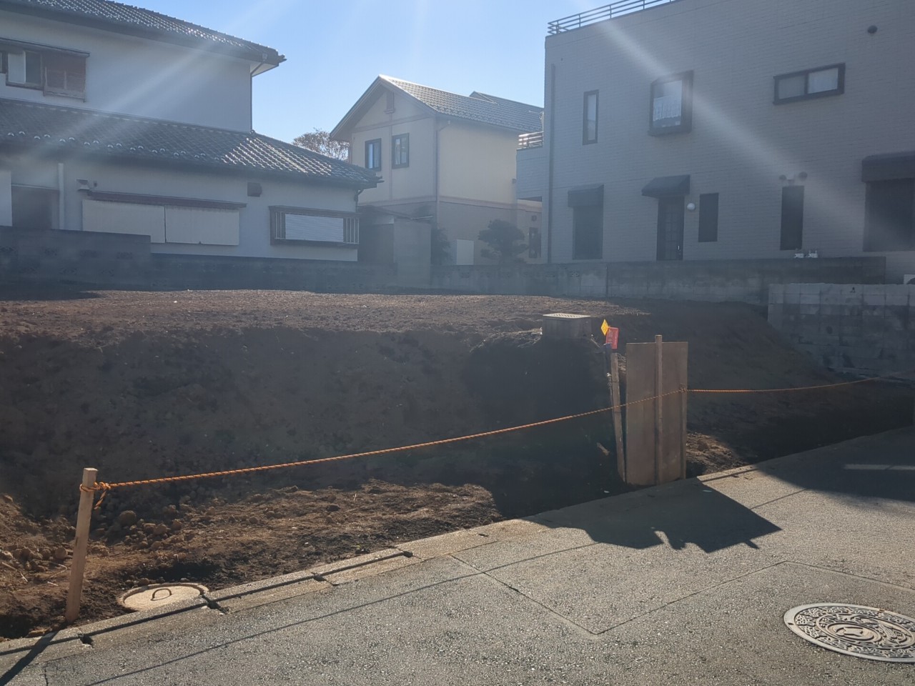 土留めがある木造家屋解体工事