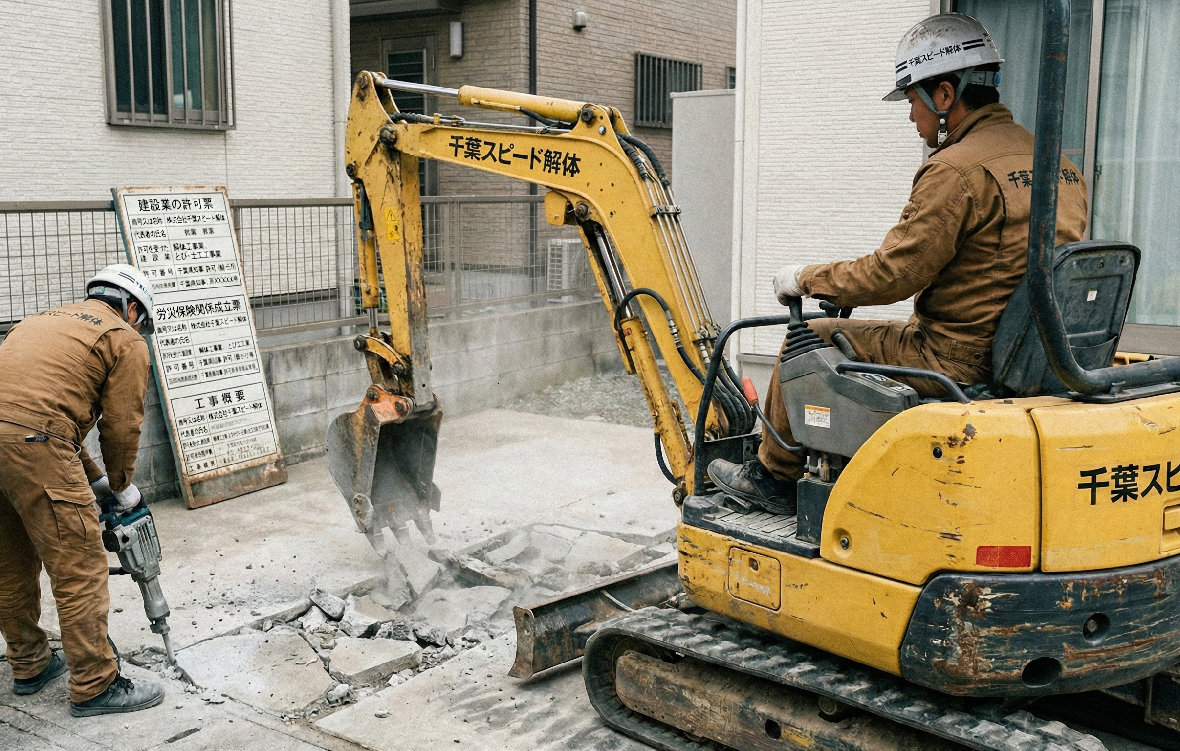 千葉で土間コンクリートの解体・撤去費用は？手作業と重機の比較