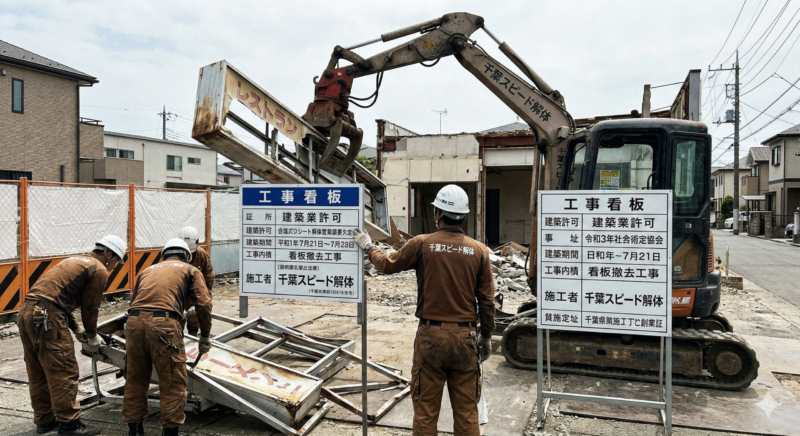 千葉県の看板撤去・解体工事の費用相場｜種類別（壁面・屋上・ポール）の料金