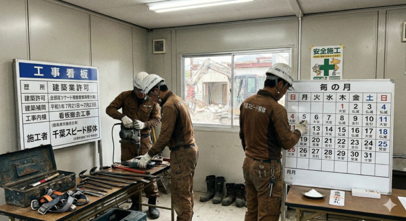 千葉の解体工事は縁起（六曜）を気にするべき？工事と日取り（大安・仏滅）の関係