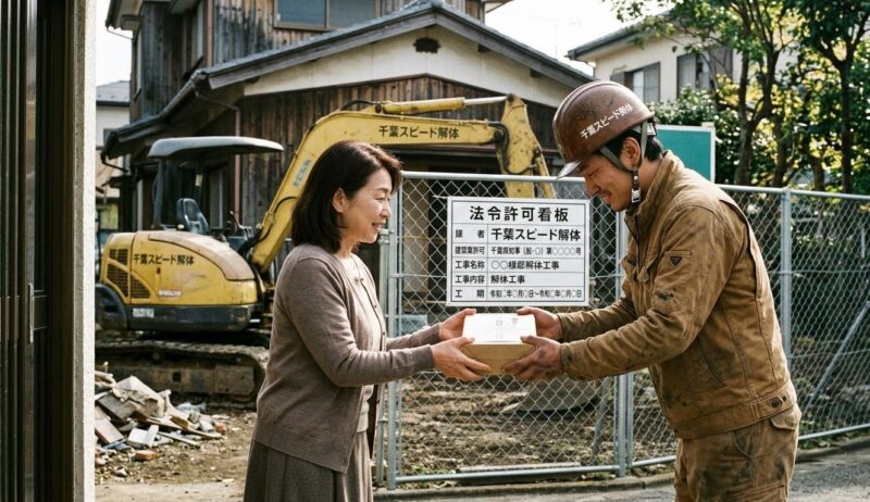 千葉の解体工事で近隣挨拶は何軒回る？手土産の選び方と渡し方