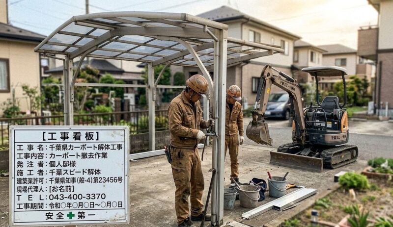 千葉県でカーポートを解体する費用相場｜撤去方法と注意点