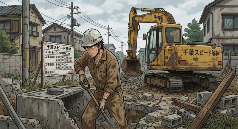 千葉の解体工事前の浄化槽・汲み取り式トイレ（ボットン便所）の清掃と最終清掃証明書